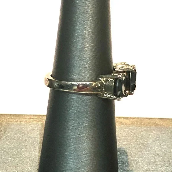 Genuine 2 CTs of 3 Black Diamonds 925 Sterling Silver Ring - Picture 4 of 12